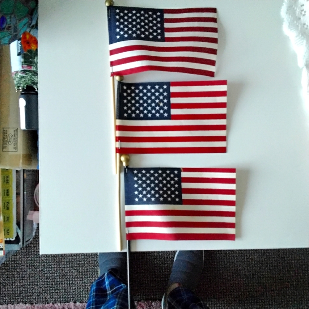 3 AMERICAN FLAGS